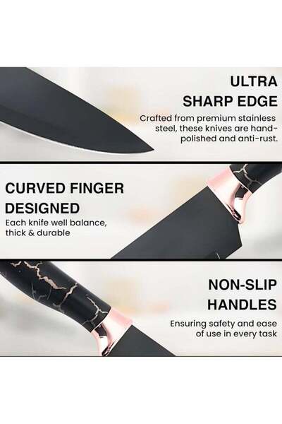 Generic Professional 9-Piece Kitchen Knife Set with Acrylic Block & Sharpener