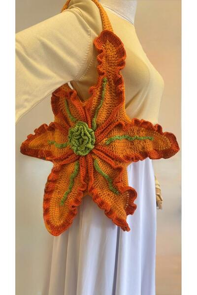 Lumira byMelisa Lily Bag Zambak Özel Tasarım El Örgüsü Çanta