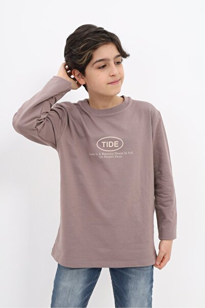 Toontoy Boys' Oversized Crew Neck Lightweight Drop Shoulder Printed Long Swea...