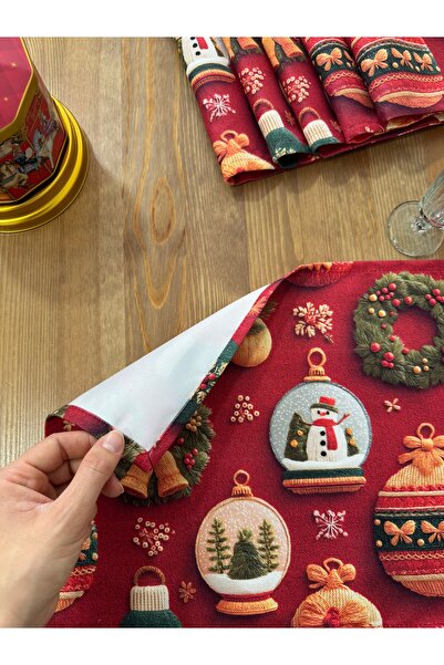 White Alamode Christmas Themed American Tableware, Christmas Table Decoration Set of 6