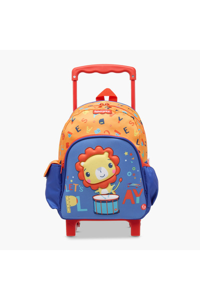 FISHER PRICE Fisher- Printed Trolley Backpack with Retractable Handle and Zip Closure - 12 inches
