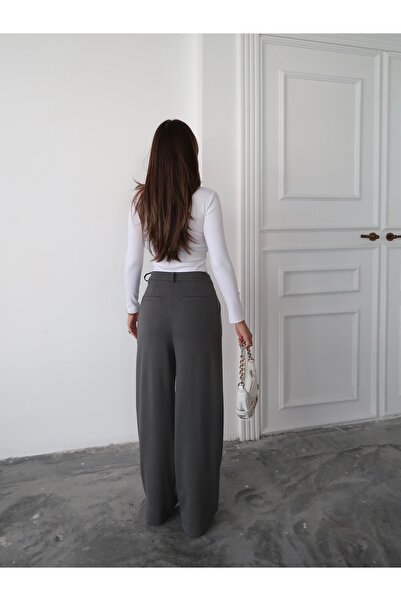 Paw Garage Women's Nova Modal Textured Pleated Palazzo Pants