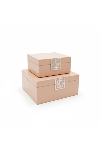 PELLE DESİGN Dekoratif Cam Kuutu 2li Obje Kutu