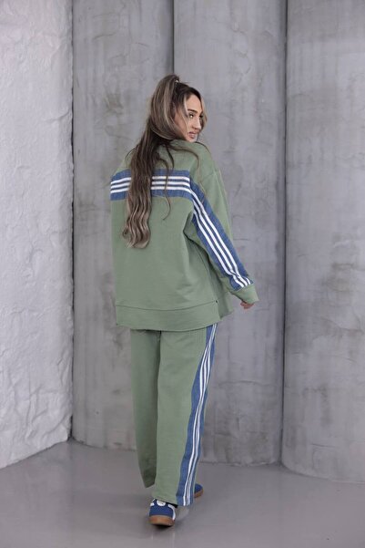 BRGCLOTHING 100% Cotton 3 Thread Denim Detailed O Oversized Cotton Tracksuit Set