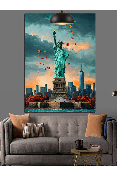 KanvasSepeti Njujork Sloboda Visokokvalitetna uljana slika Teksturirano Platn...