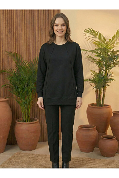 Birol Triko Women's Black Buttoned Tunic