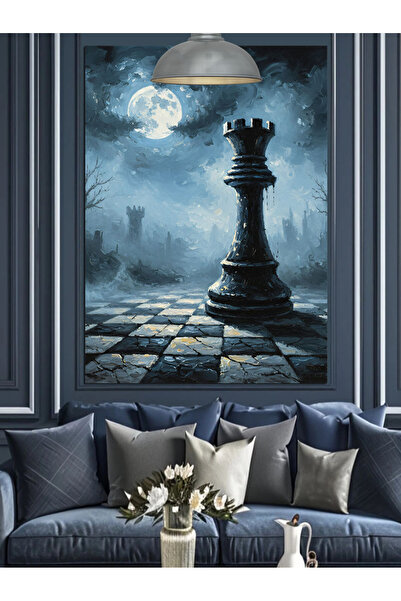 KanvasSepeti Castelul în șahul vieții pictate, pictură în ulei de înaltă cali...