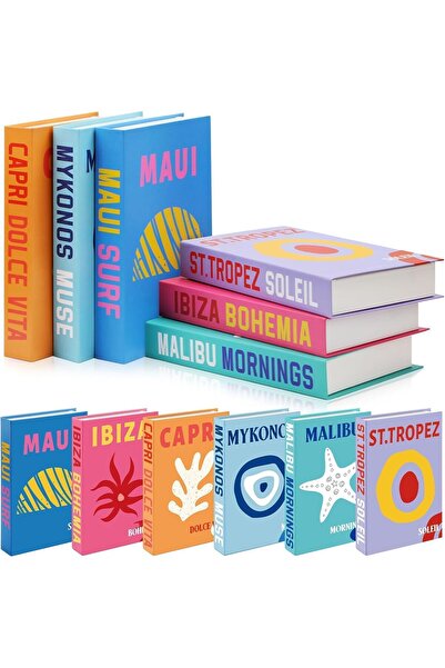 Generic Preppy Decorative Faux Books Set, Modern Fashion Coffee Table Books, 6 Pieces