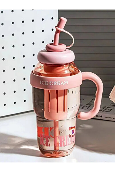 Dörtel Tedarik Bıgmug Ice Cream Tritan Water Bottle with Straw Detox Flask 1300 ml