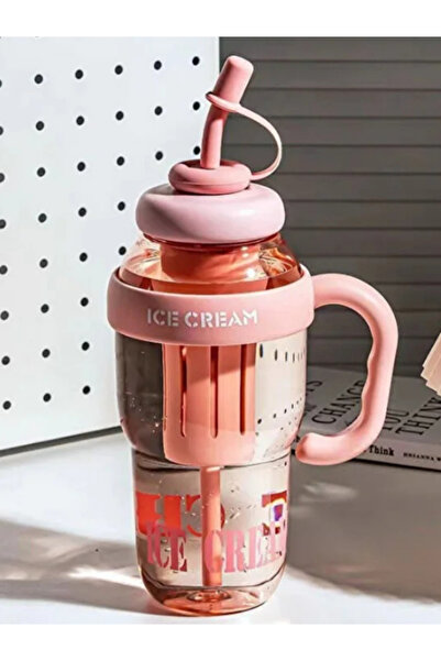 Dörtel Tedarik Bıgmug Ice Cream Tritan Water Bottle with Straw Detox Flask 1300 ml