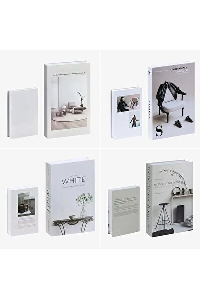 THE WHITE SHOP 4 PCS Decorative Faux Books Set for Home Decor