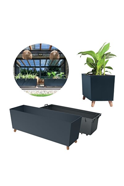 Prosperplast Ghiveci Urbi Case N antracit pe picioare 27L 770x235x300mm