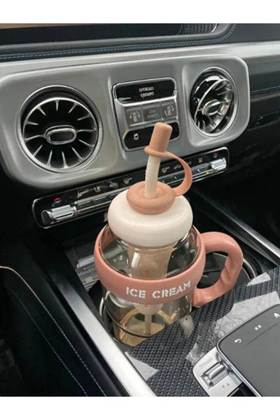 Dörtel Tedarik Bıgmug Ice Cream Tritan Water Bottle with Straw Detox Flask 1300 ml