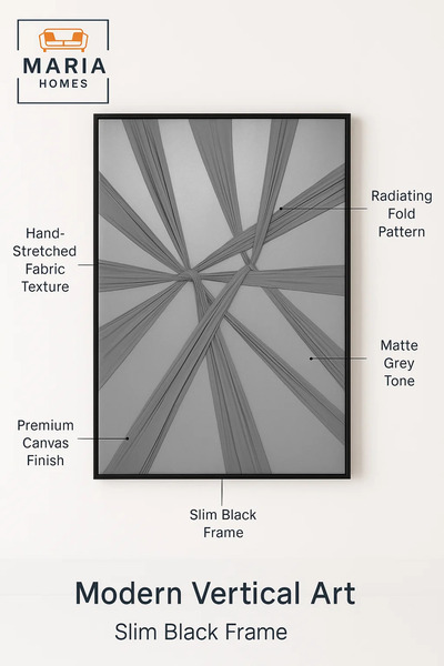 MARIA HOMES Modern Abstract Wall Art – Textured Grey Canvas – Minimalist Home Decor Painting