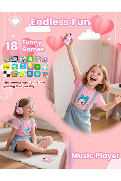 ZONEY Kids Smart Phone Toddler Camera Toy Touchscreen Unicorn Learning Phone (Pink)