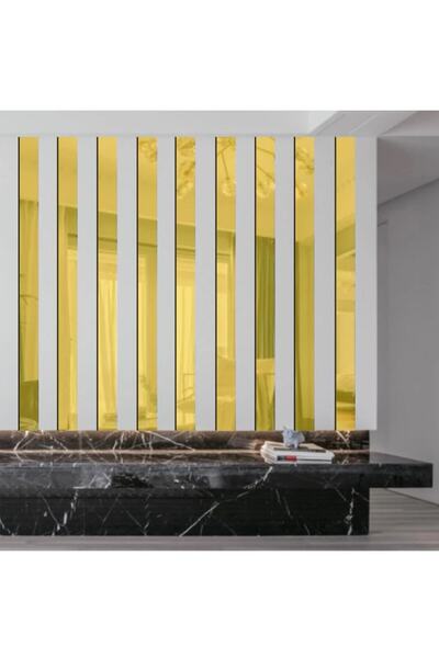 DfEventdesing Şerit Duvar Süs Gold Aynalı Pleksi (6’lı Set) 2.5 Cm 80 Cm