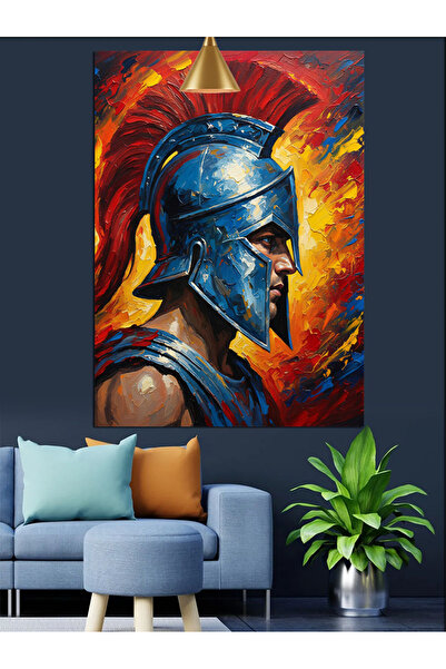 KanvasSepeti Blue Armored Old Vopsea în ulei de înaltă calitate texturat Canv...