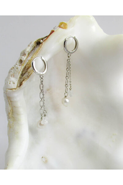 Moonlight Jewelry Cercei „Perlă Lunii” – Perlă de cultură și Piatră Lunii