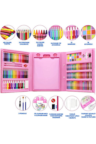 OferteTop Complete Drawing Kit For Children With 208 Pieces And Integrated Stand