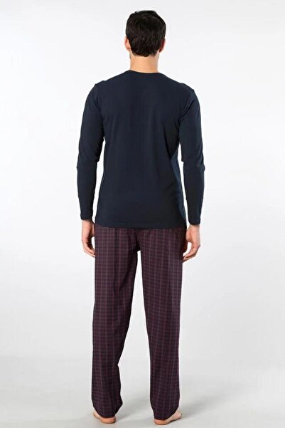 Cacharel Ανδρικό σετ πιτζάμα, επάνω μέρος από χτενισμένο βαμβάκι και κάτω από ύφασμα ποπλίνα, 95% βαμβάκι, 5% ελαστάνη