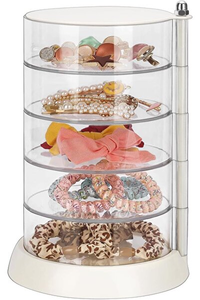 Bukela منظم إكسسوارات الشعر من الأكريليك الشفاف القابل للدوران 360 درجة بخمس ...