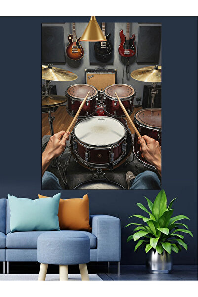 KanvasSepeti Set de tobe muzicale Pictură în ulei de înaltă calitate texturat...