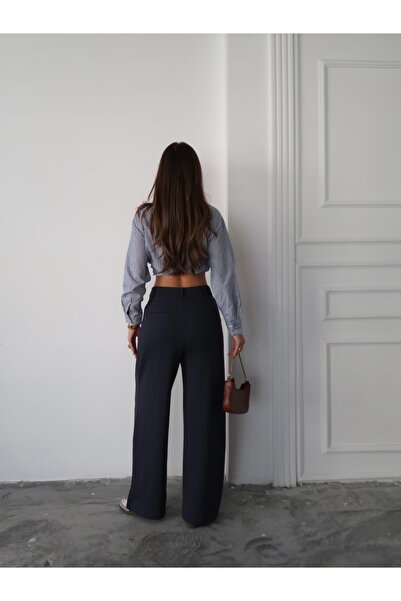 Paw Garage Women's Nova Modal Textured Pleated Palazzo Pants