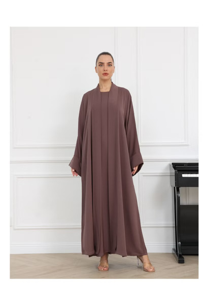 Nikias Abaya Folded Pannel Fabric Abaya With Inner Set