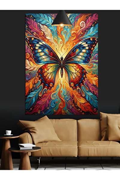 KanvasSepeti Vopsea în ulei abstractă cu fluturi de înaltă calitate texturat ...