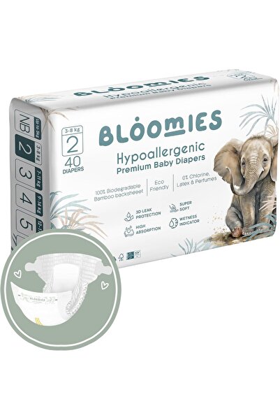 Generic حفاضات بلوميز بريميوم للأطفال مقاس ٢ - مؤشر للبلل، فائقة النعومة، مضا...