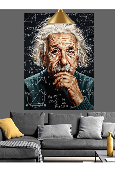 KanvasSepeti Αλμπερτ Αϊνστάιν Υψηλής ποιότητας ελαιογραφία Με υφή Καμβάς Καμβ...