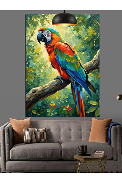 KanvasSepeti Μπλε παπαγάλος Υψηλής ποιότητας ελαιογραφία Με υφή Καμβάς Καμβάς...