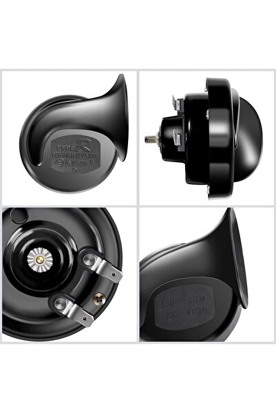 JZS بوق حلزوني كهربائي مزدوج النغمة، عالي ومنخفض النغمة، للمركبات، قطعتان، 12 فولت