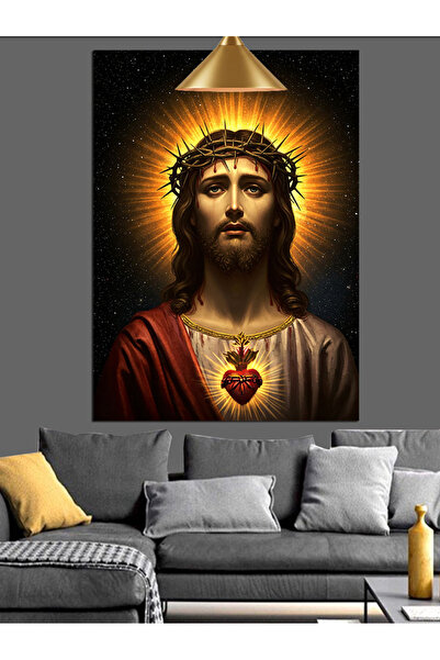 KanvasSepeti Figura Sfântului Isus Pictură în ulei de înaltă calitate d textu...