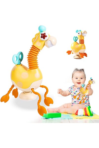 JOYZZZ لعبة سحب الزرافة - أكريليك/ABS، أصفر، للجنسين، 18 شهرًا فأكثر