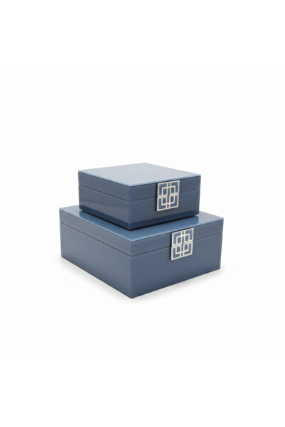 PELLE DESİGN Dekoratif Cam Kuutu 2li Obje Kutu