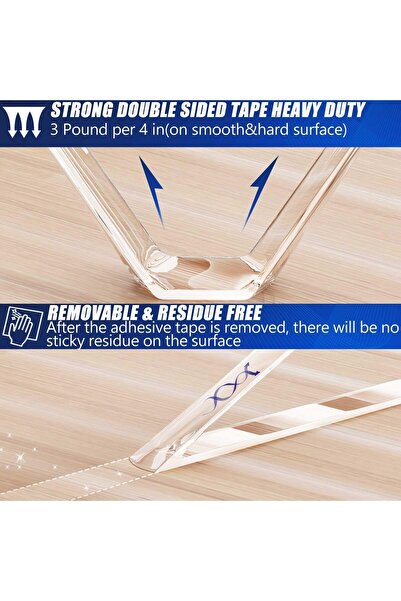 HULPPRE شريط نانو مزدوج الجوانب، 5 أمتار × 30 مم - شفاف، متين، قابل للغسل وإع...