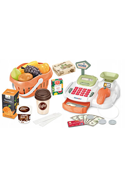 Matadi Set casa de marcat cu afisaj LCD si cos de cumparaturi Home Supermarket