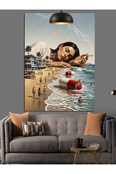 KanvasSepeti Με θέα στη θάλασσα Υψηλής ποιότητας ελαιογραφία Με υφή Καμβάς Κα...