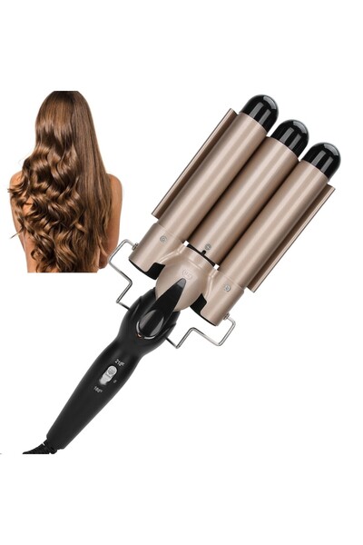 OEM 3-barrel curling iron, 28mm, fast heating, 210°C, swivel cord, for all hair types