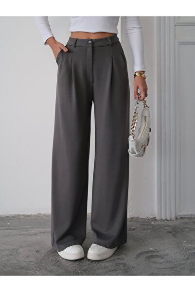 Paw Garage Women's Nova Modal Textured Pleated Palazzo Pants