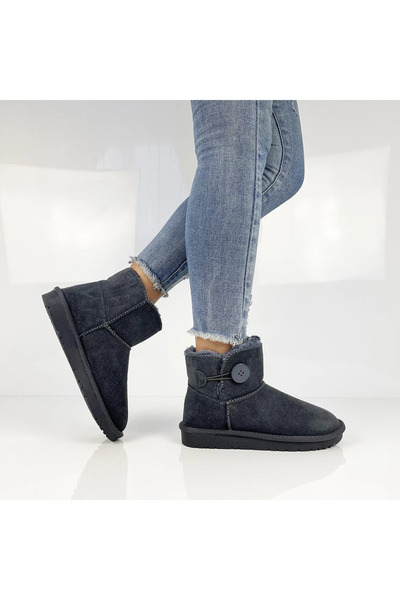 CGM Genuine leather boots with fur lining, Side button