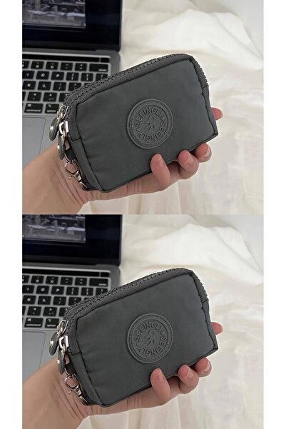 rinkadoll Темно-сірий багатофункціональний органайзер з 3 блискавками для гаманця - для подорожей та щоденного використання