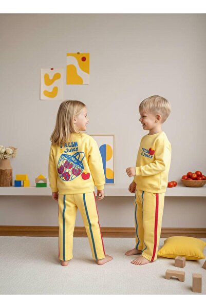 KidsSel Girl's Printed Model 3 Thread Cotton Fabric Bottom Top Set