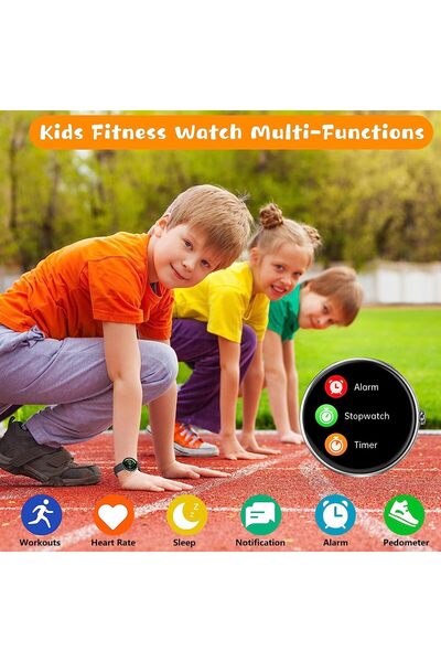 ZONEY Kids Smart Watch, IP68 Waterproof Activity Tracker with 19 Sport Modes (Black)