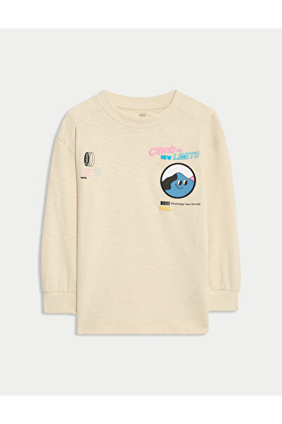 Marks & Spencer Saf Pamuk Grafik Baskılı Tişört (2-8 Yaş)