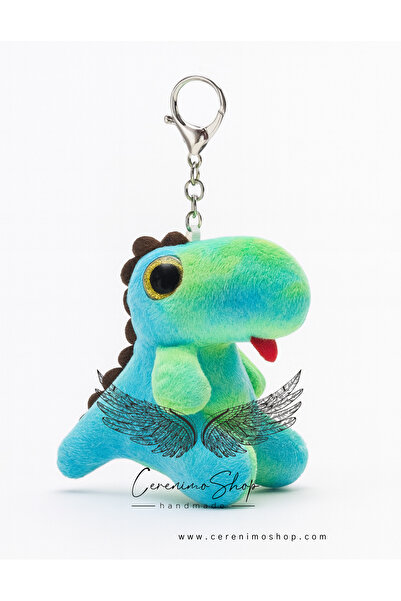 Cerenimo Shop Pofuduk Dinazor Tekli Anahtarlık-Çanta Charm-Araba Süsü