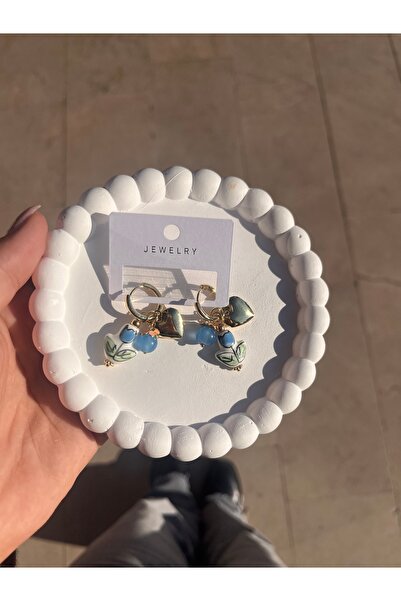 FREYAA TAKI CHARMLI PORSELEN RENKLİ SALLANTILI KÜPE