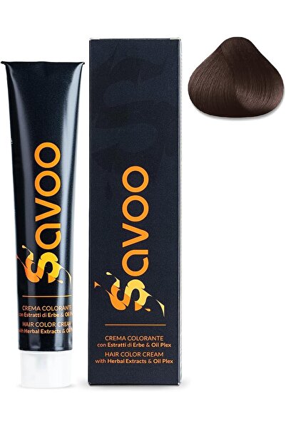 SAVOO Hair Color Cream #5.7 Light Saj Brown - Permanent Hair Dye, 100ml
