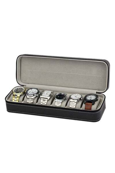 LEDO Generic unisex 6-Slot PU Leather Watch Box